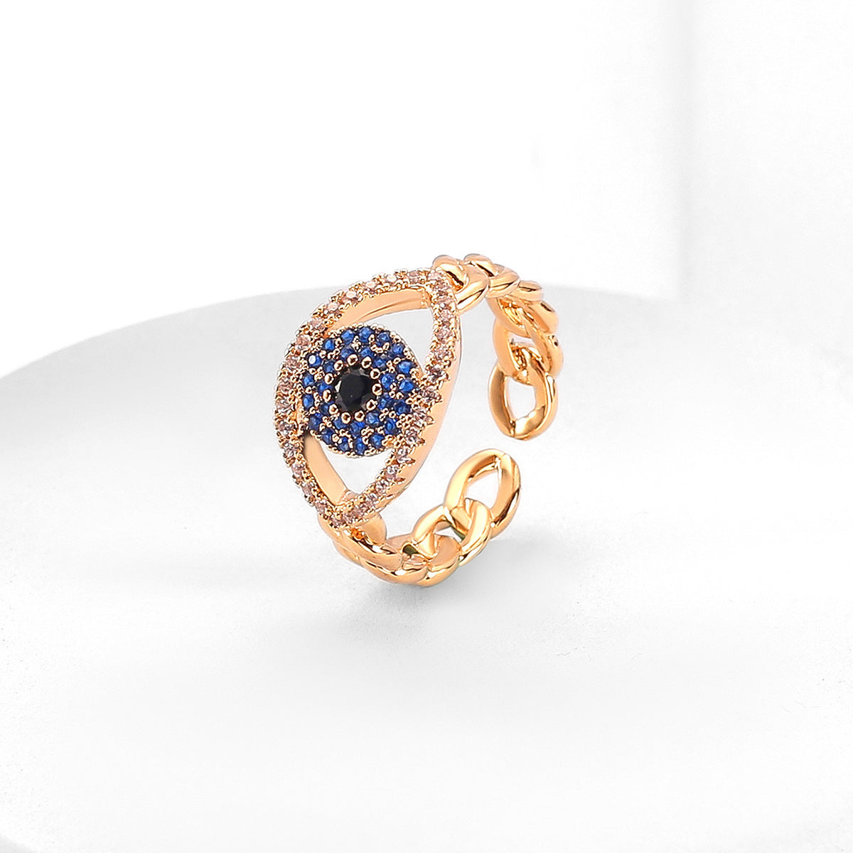 Simple Retro Knuckle Water Drop Geometry Diamond Ring Open Mouth Copper Geometric Animal Zodiac Electroplating Sweet