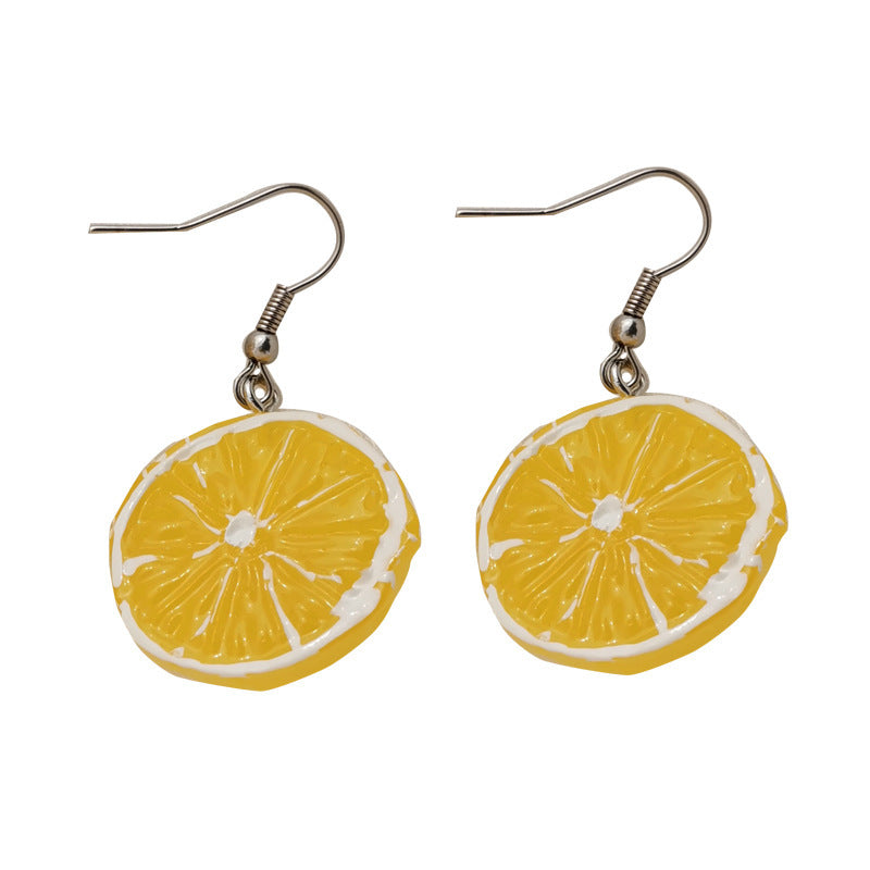 Lemon Fruit Earrings For Women Cute Alloy Stud Earrings Simple Jewelry Individually Packed Everyday Wear Essentials