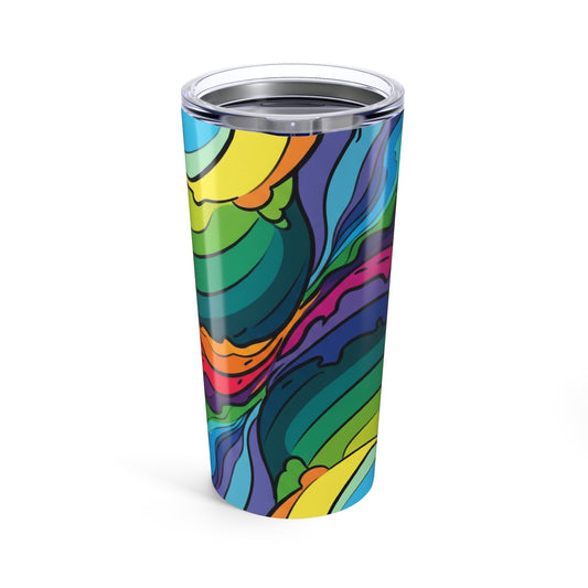 20oz Stainless Steel Travel Mug With Printed Artwork Double Wall Vacuum Insulation Spill Resistant Drinking Tumbler
