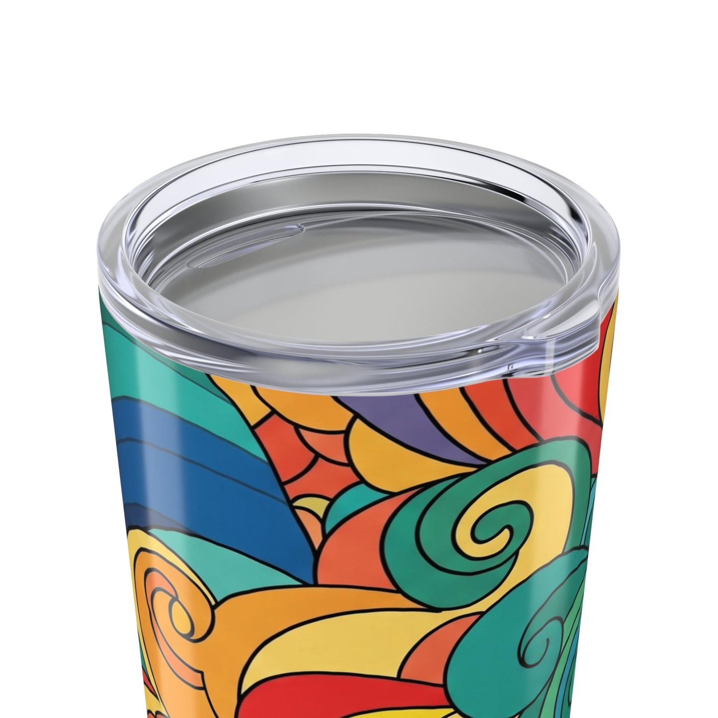 20oz Stainless Steel Tumbler With Printed Design Double Wall Vacuum Insulated Spill Resistant Lid Durable Everyday