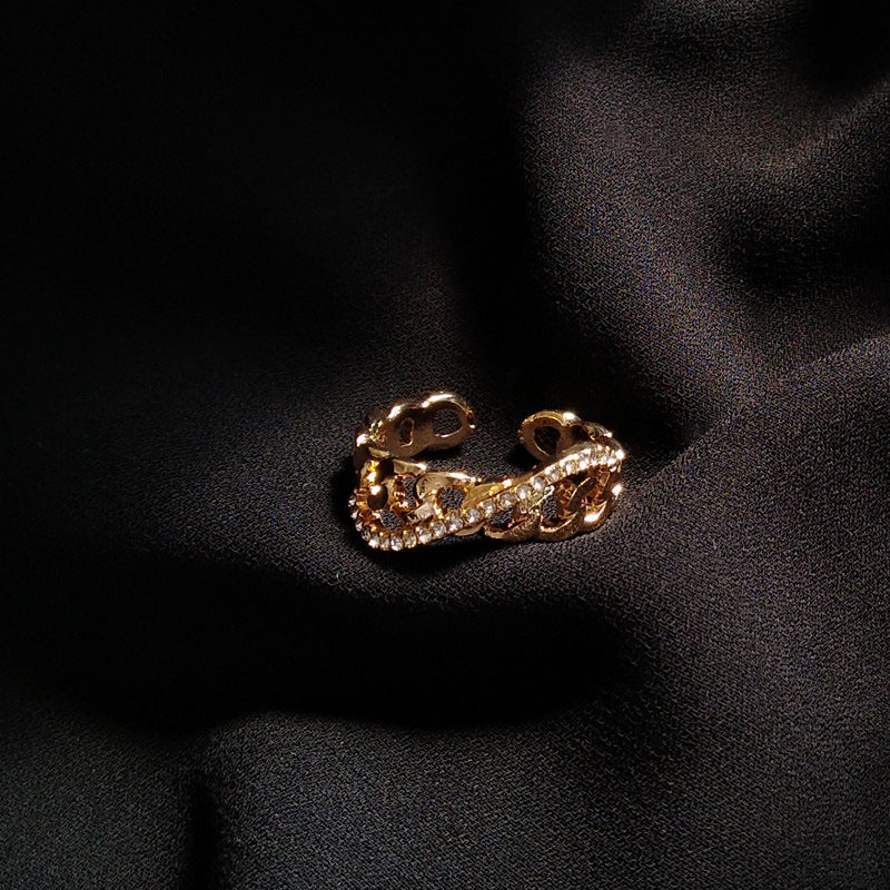 Womens Fashion Ring Hollow Alloy Metal Ring Texture Joint Ring Jewelry Accessory For Girls And Women Gift Idea