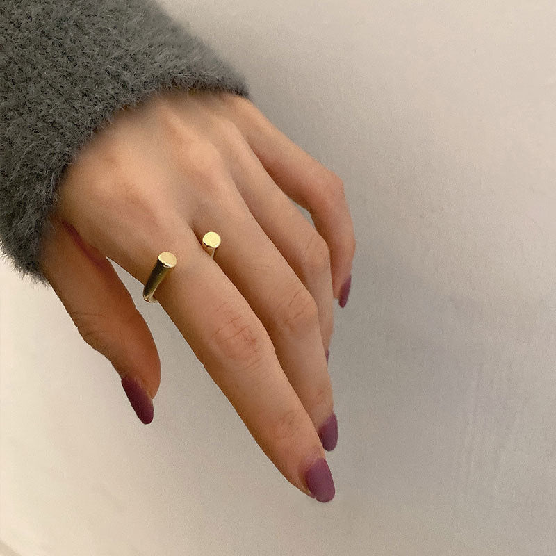 Gold Plated Adjustable Geometric Ring For Women Index Finger Jewelry Gift For Her Elegant Accessory Chic Style