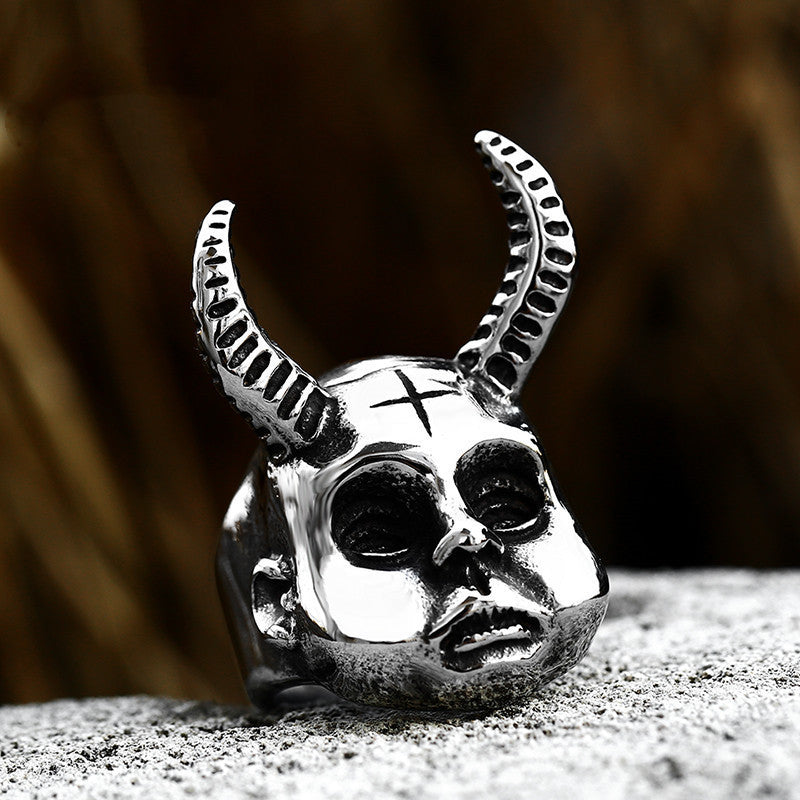Stainless Steel Animal Skull Ring Polished Finish Unisex Ring Sizes US 7 8 9 10 11 12 13 Daily Wear For All US