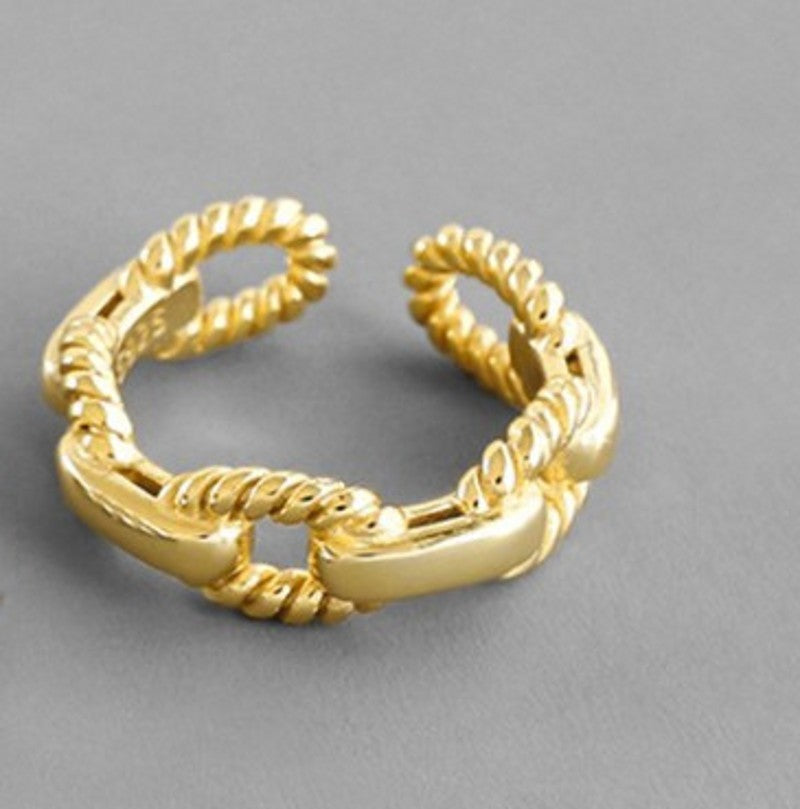 Womens Adjustable Geometric Copper Ring Korean Style Electroplated Knuckle Ring Festival Gift Packaging Gift Wrapped