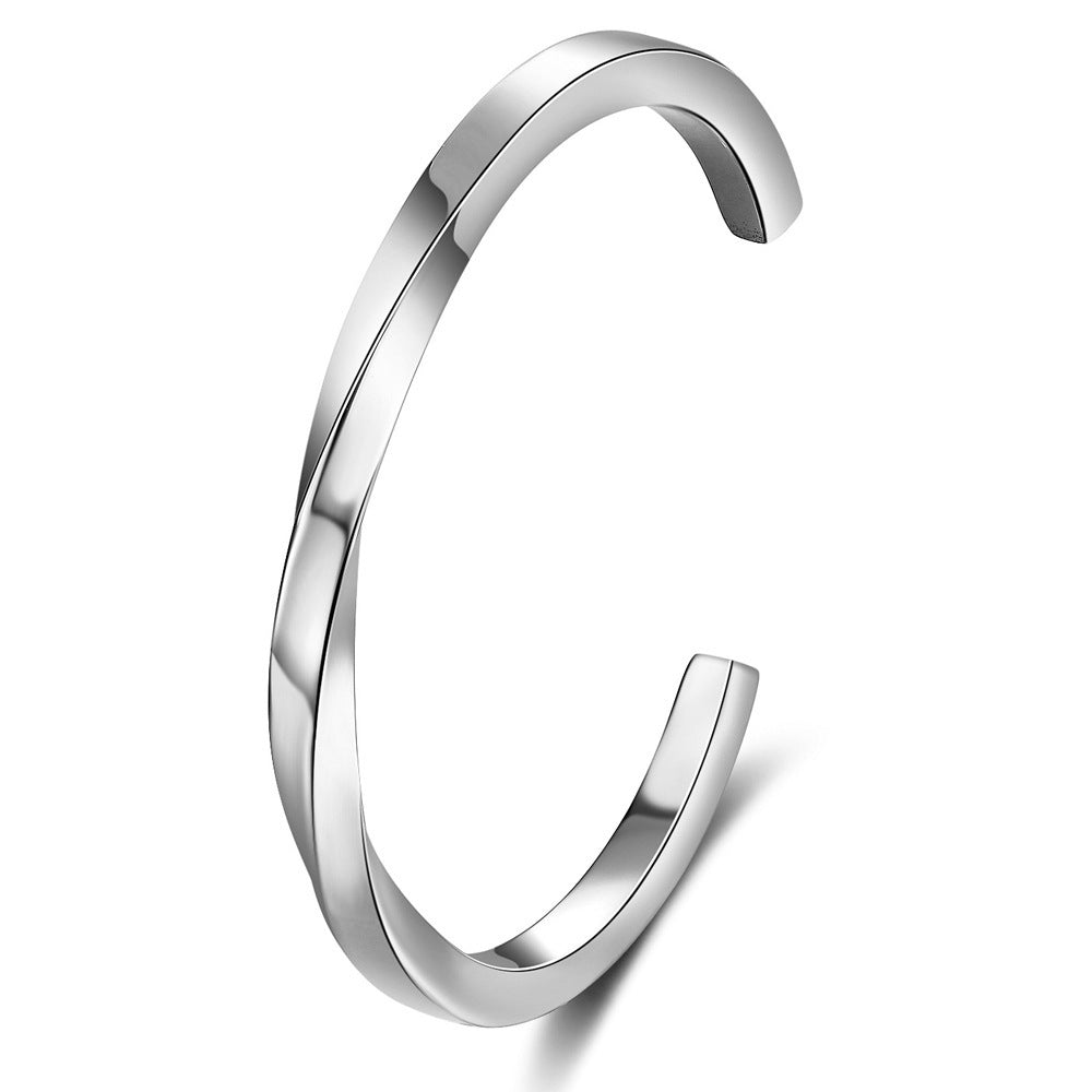 Stainless Steel C Shaped Bracelet Twisted Geometric Bangle Individually Packed for Weddings Birthdays Travelers