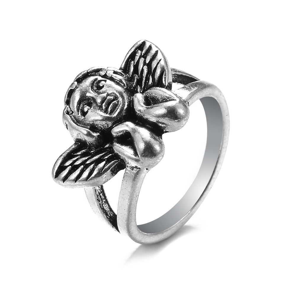 Unisex Heart Shaped Ring With Butterfly Or Spider Accent And Rose Skull Details Fashionable Accessory In Fashion