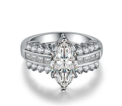 Platinum Plated Zircon Ring For Women Jewelry Trend