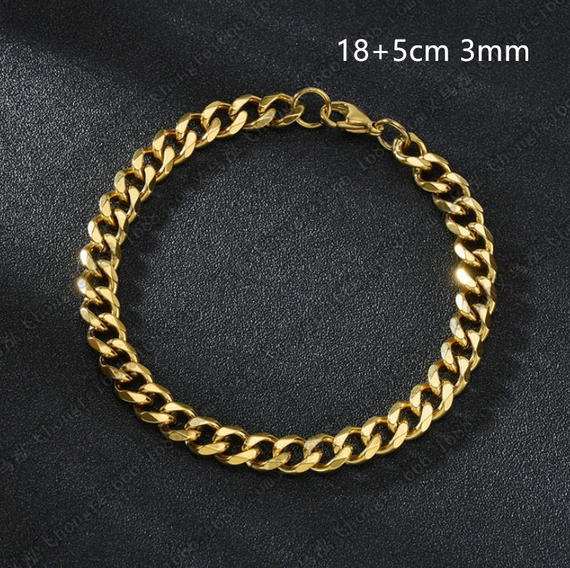 Stainless Steel Cuban Link Bracelet 5mm Wide 18cm Plus 5cm Extension Durable Everyday Wear Ideal Gift For Him Today