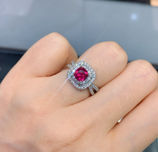 Womens Adjustable Ring With Rubies Emeralds And Yellow Diamonds Geometric Zircon Jewelry Elegant Everyday Wear