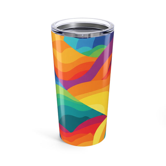 Twenty Ounce Stainless Steel Tumbler With Double Wall Vacuum Insulation Printed Beverage Container Lid Dishwasher