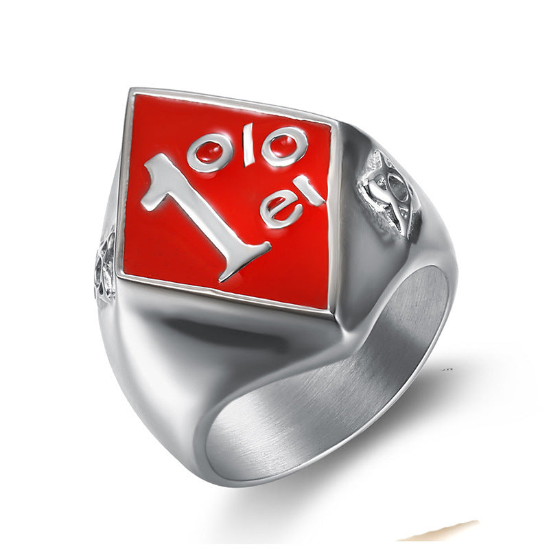 Men's Stainless Steel Ring Motorcycle Biker Ring Retro Ring Punk Ring Domineering Ring Statement Ring Band Ring for Men in Gold Red and Steel