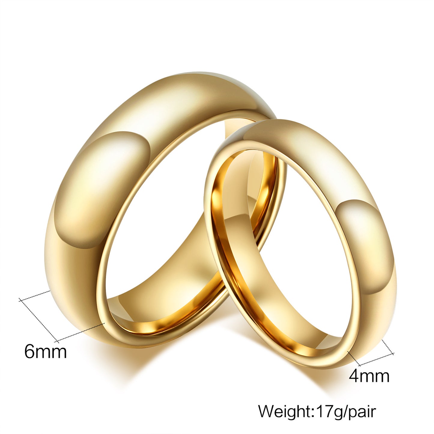 Couple Rings For Men And Women Glossy Circle Band Tungsten Steel Wedding Engagement Promise Anniversary Jewelry Gift