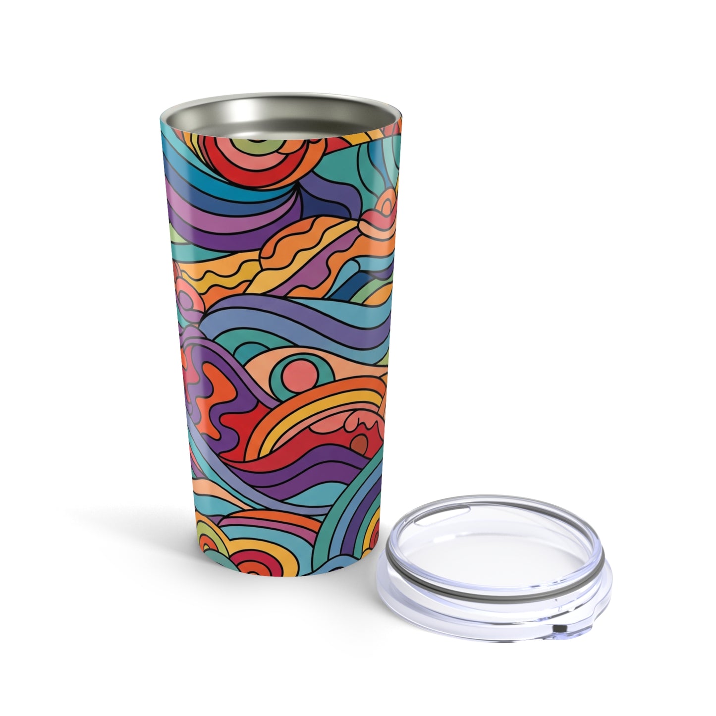 20 Oz Stainless Steel Printed Tumbler With Double Wall Vacuum Insulation Travel Coffee Cup Spill Resistant Design