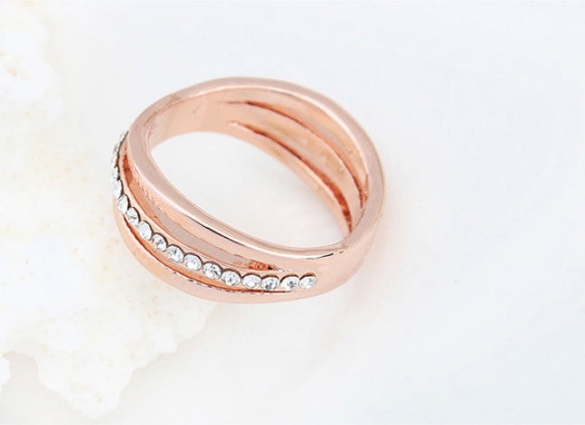 Women's Crystal Ring Gold Plated Alloy Geometric Jewelry Gift Accessory Elegant Fashion Ring Elegant Accessory