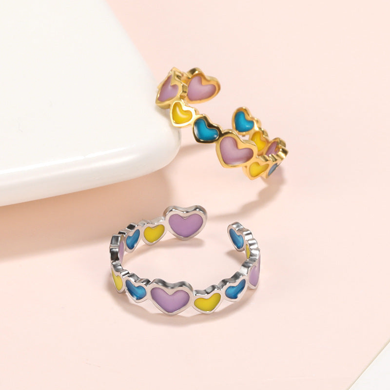 Butterfly Heart Adjustable Copper Ring Women Jewelry