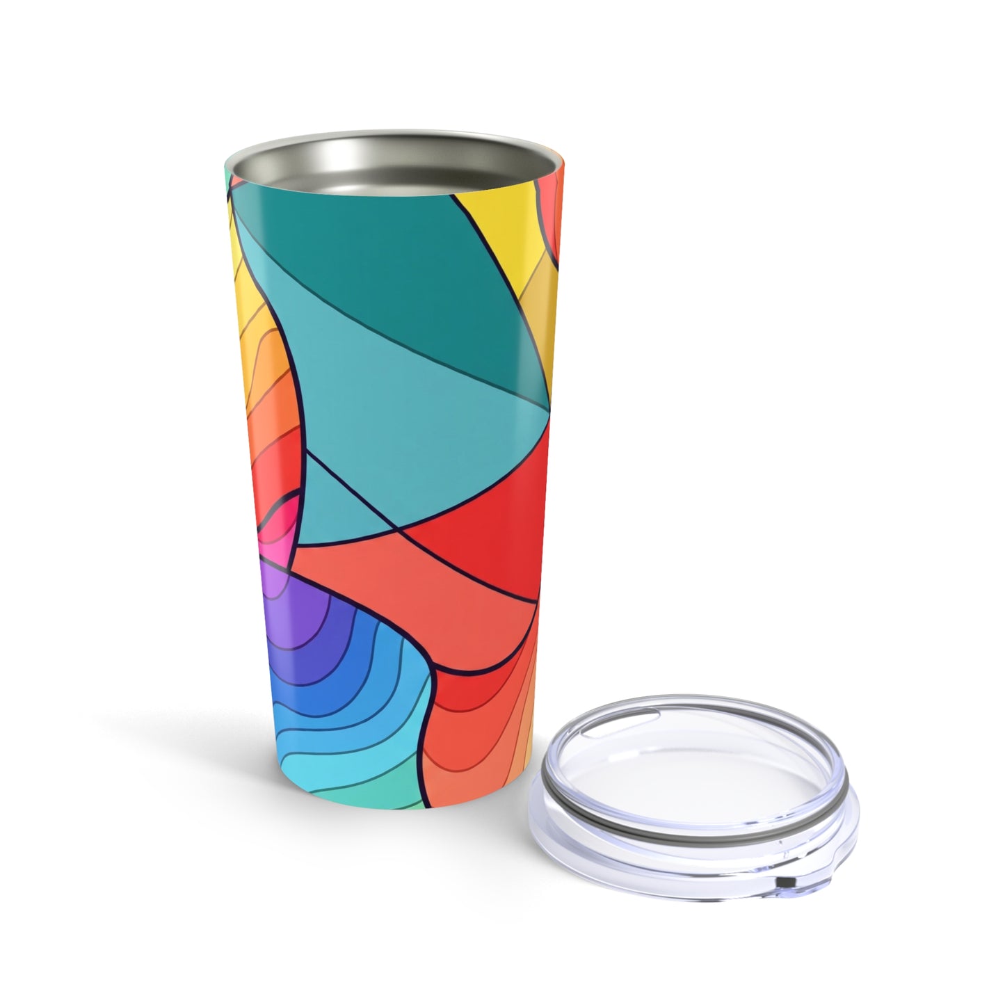 20oz Stainless Steel Travel Mug With Double Wall Vacuum Insulation Spill Resistant Printed Design For Hot And Cold