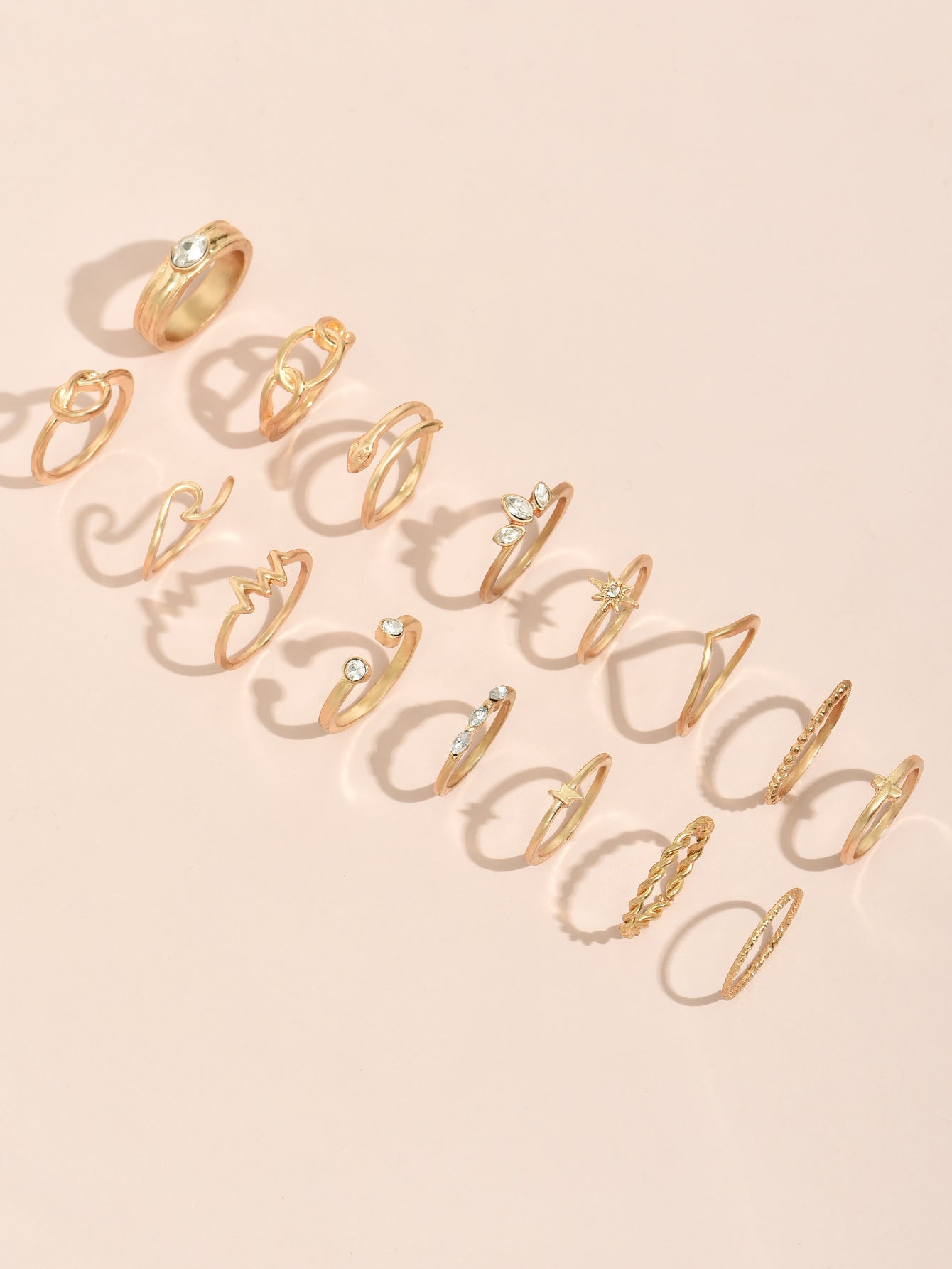 Womens Metal Rings Set Fashion Jewelry Trendy Ring Accessory Gift Durable Stylish Rings For Everyday Wear Gift For Her