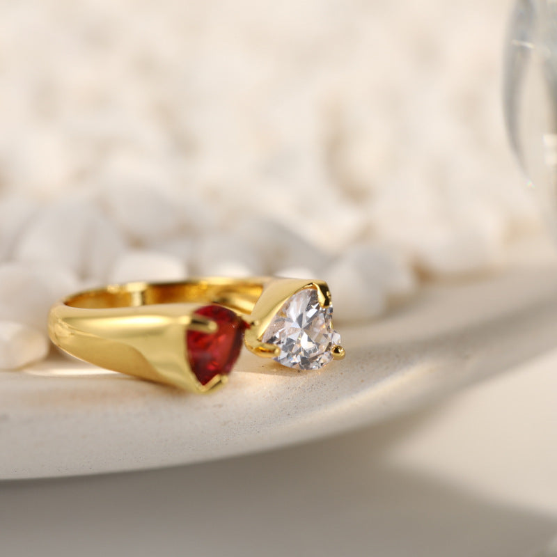 Geometric Copper Ring With Asymmetrical Opening Retro Style Band Statement Jewelry For Fashion Everyday Wear 2