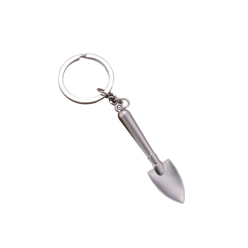 Unisex Mini Shovel Keychain Zinc Alloy Pearl Gold Accessory