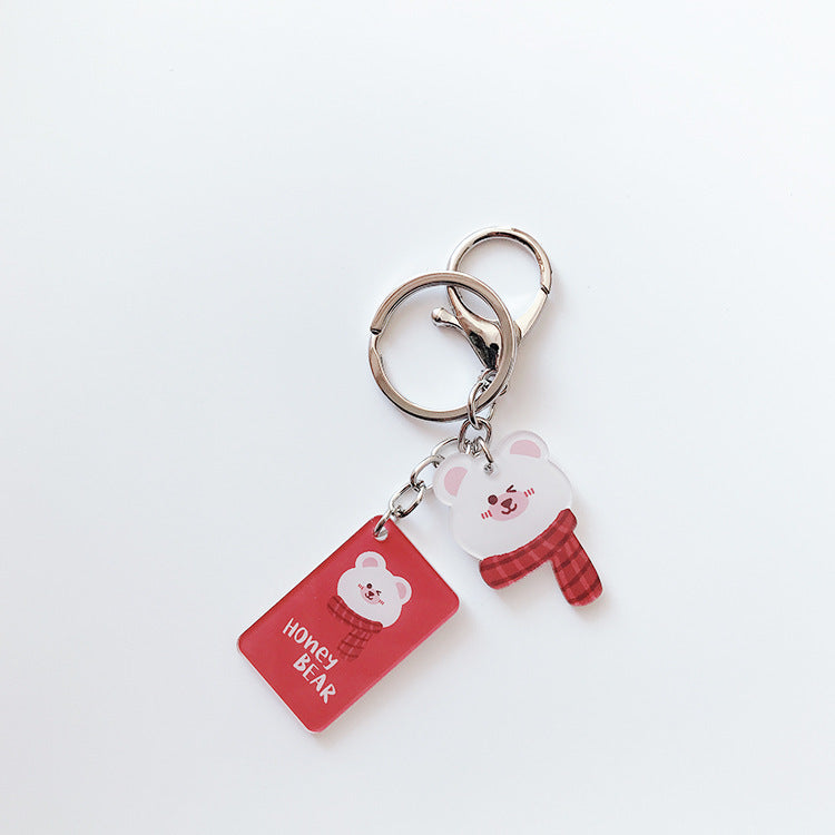 Earphone Protective Sleeve With Hanging Chain And Keychain Bear Dog Bunny Design Film Deluxe Style Fresh Style