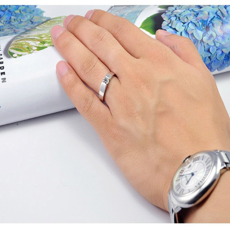 Couple Rings Matching Set Gold Plated Rings With Shine Cubic Zirconia Inlay Gems Promise Rings For Him And Her