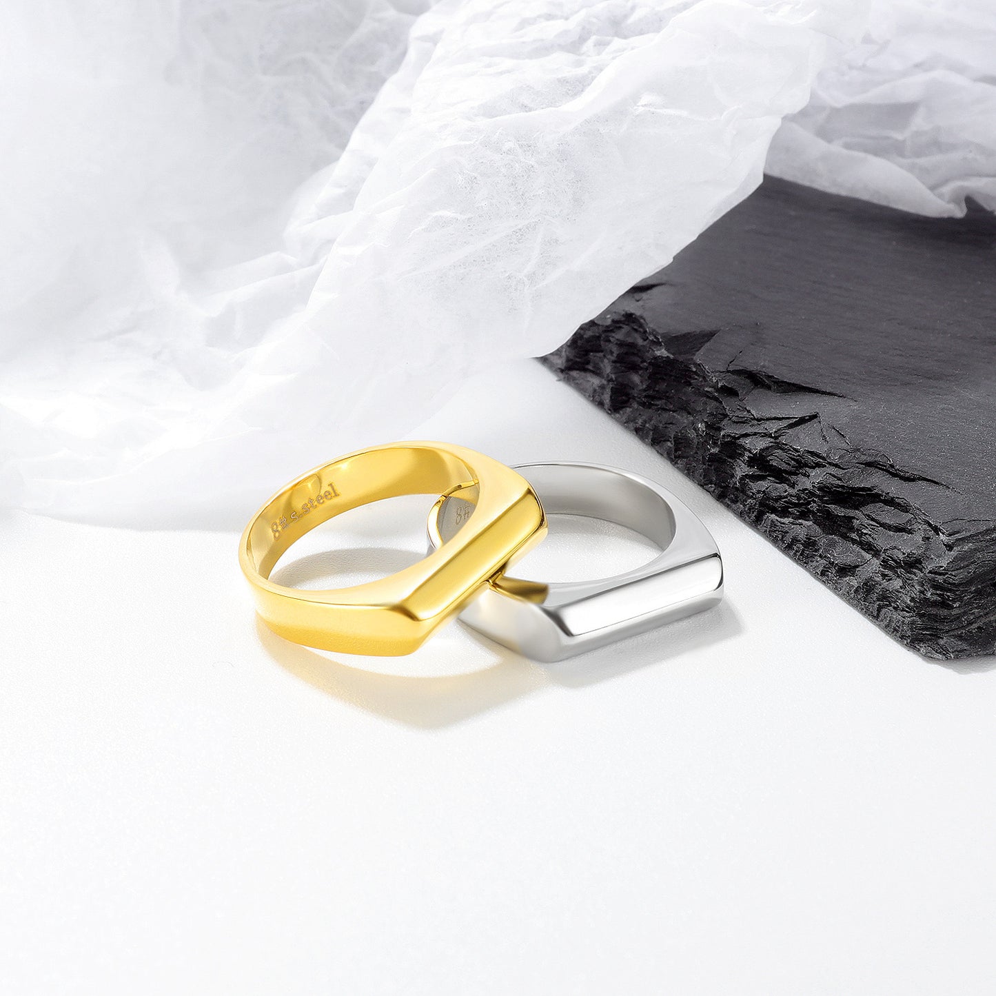 Titanium Steel Index Finger Ring Geometric Hip Hop Style Durable Fashion Jewelry Modern Statement Piece Sizes 6 7 8