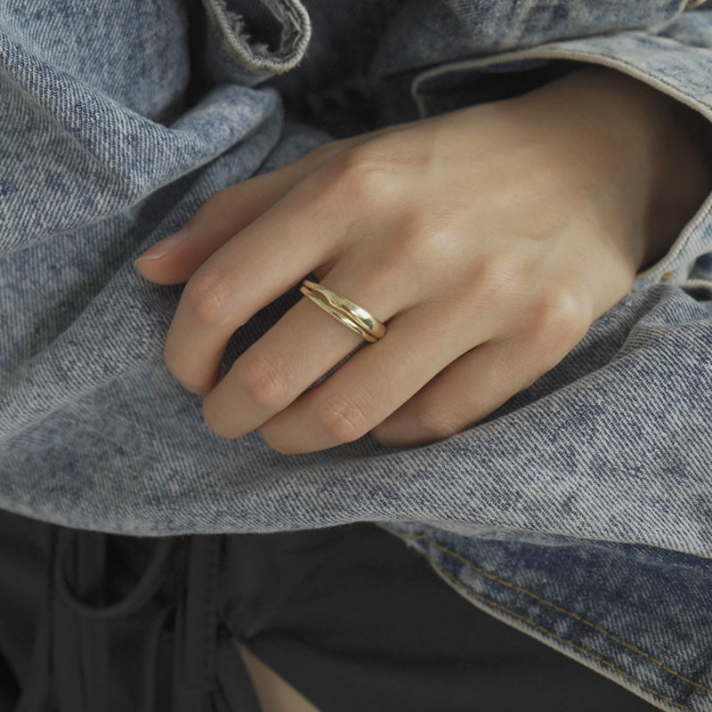 Adjustable Geometric Ring for Women and Girls Simple Korean Knuckle Ring All-match Copper Open Ring Travel Souvenir Fashion Jewelry Gift