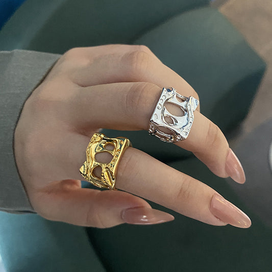 Adjustable Silver Plated Ring For Women And Girls Open Ring Fashion Jewelry Trendy Niche Accessory Daily Wear Gift