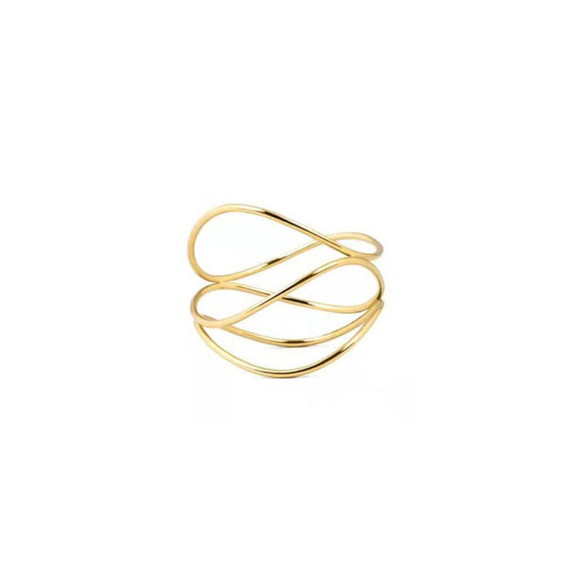 Titanium Steel Winding Ring Geometric Metal Fashion Jewelry For Ladies Durable Daily Wear Gift Elegant Jewelry