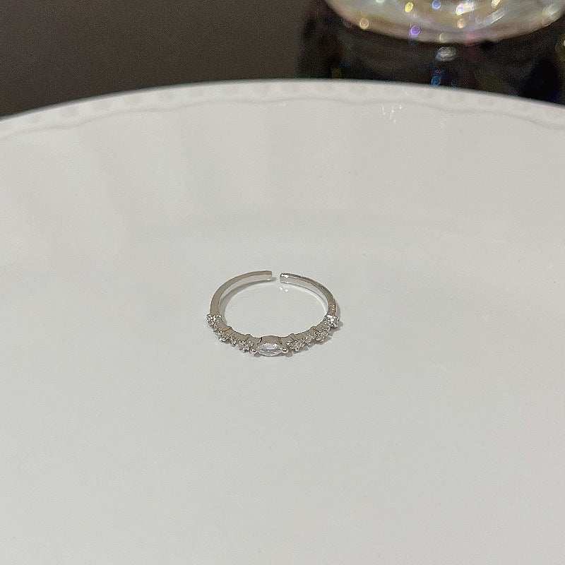 Open Ring For Women Butterfly Zircon Inlaid Copper Ring With Bow Square Heart Elements Fashion Jewelry Sparkle