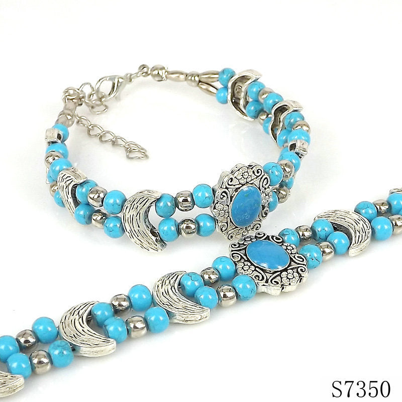 Unisex Bracelet With Tibetan Silver Beads Bohemian Ethnic Fashion Jewelry Travel Accessory And Trade Show Gift