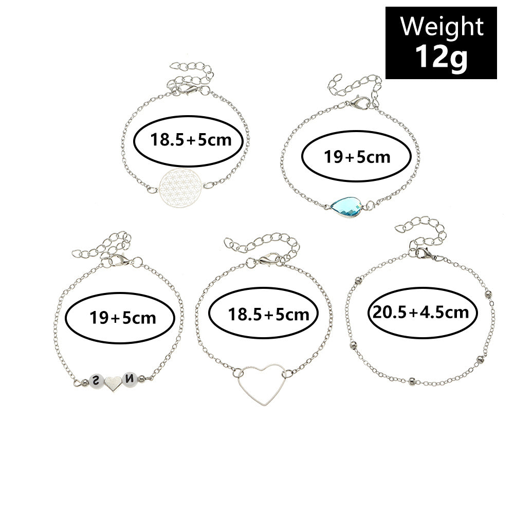 Womens Alloy Bracelet Set Electroplated Jewelry Bangles