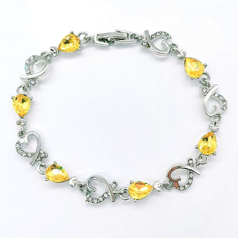 Womens Elegant Hollow Flower Bracelet Rhinestone Inlay Alloy Bangle for Wedding Party Jewelry Geometric Shape