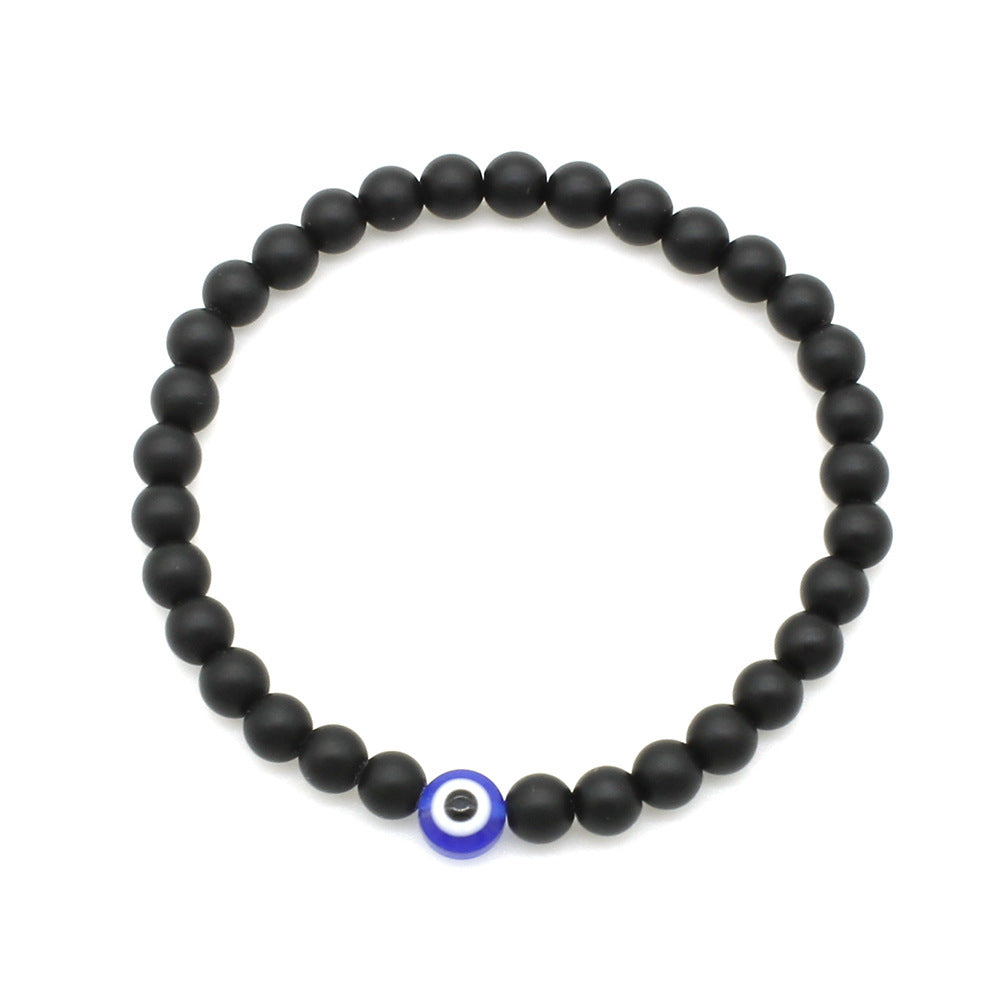 Unisex Volcanic Rock Beaded Bracelet Geometric European Jewelry Accessory Retro Style Fashion For Everyday Use