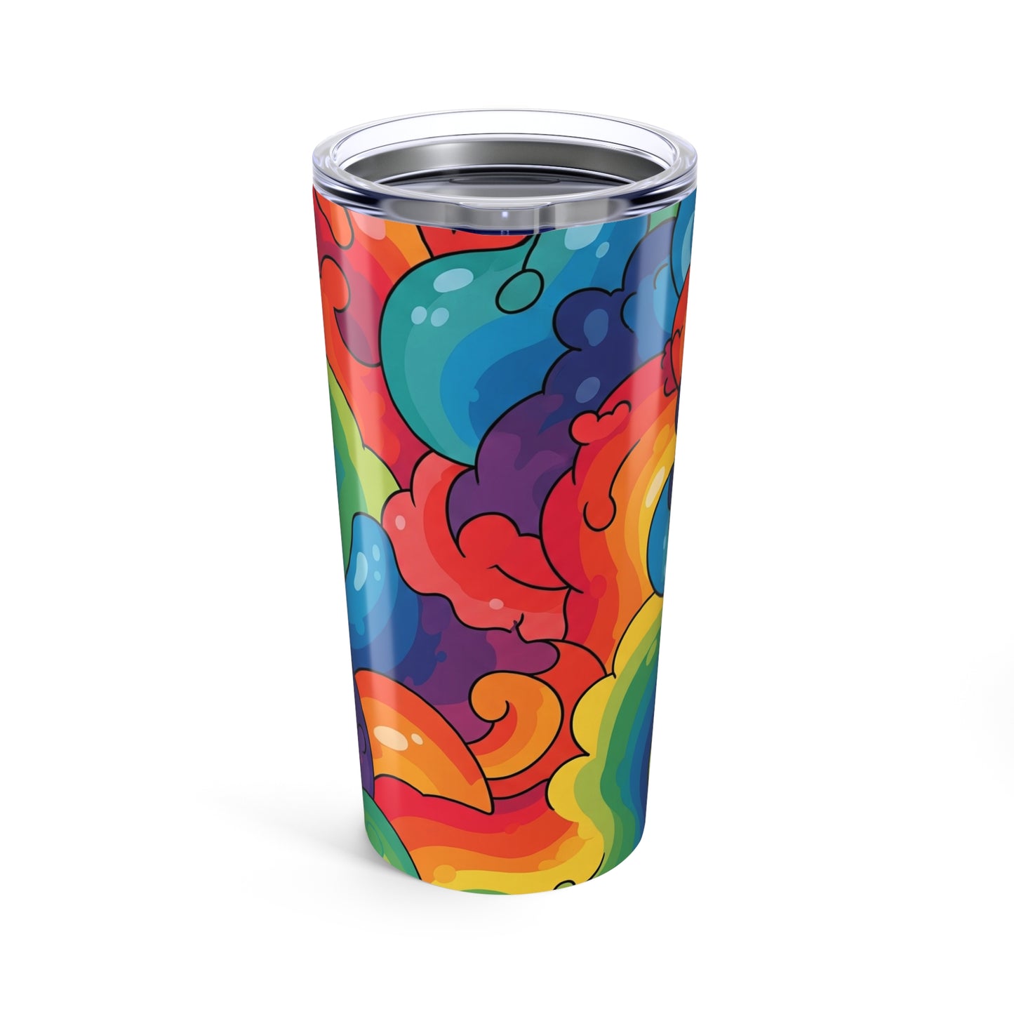 20 Ounce Stainless Steel Tumbler With Printed Pattern Double Wall Vacuum Insulated Spill Resistant Travel Mug