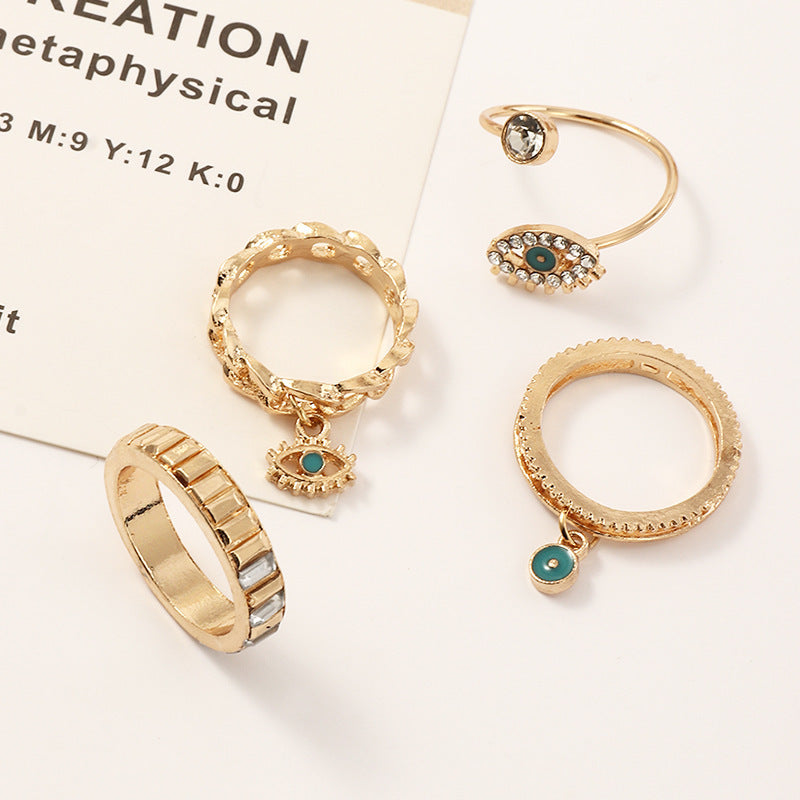 Demon Eye Ring Unisex Alloy Electroplated Jewelry European Style Statement Ring For Fashion Lovers Modern Style