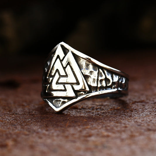 Men Titanium Steel Ring Retro Simple Fashion Polished Geometric Design Durable Everyday Wear Versatile Jewelry