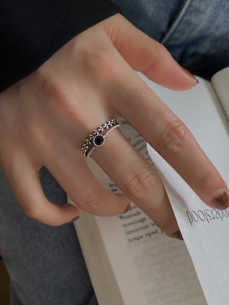 Geometric Zircon Ring Silver Plated Jewelry for Her Elegant Gift Fashion Ring for Women Sparkling Accent Shine