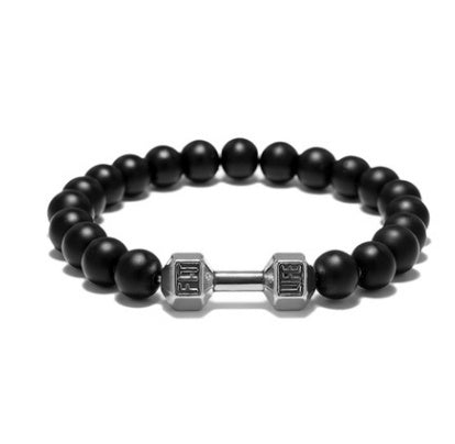 Dumbbell Beads Bracelet Fitness Jewelry Weightlifting Bracelet Sporty Accessory Gift Fitness Enthusiasts Metal