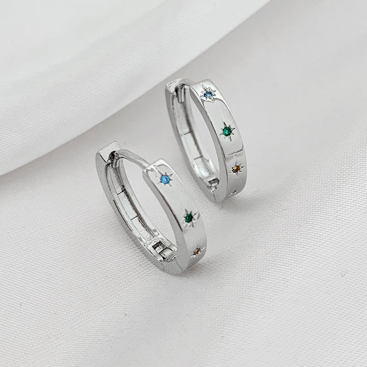 Womens Five Pointed Star Earrings Sweet Ear Jewelry Cool Ear Bone Ring High Sense Copper Earrings Fashion OL Earrings Pair of Earrings Gold Platinum