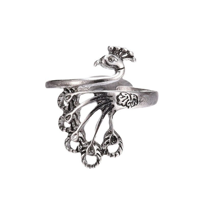 Exaggerated Design Ring In Retro Ethnic Style Unisex Alloy With Animal Zodiac European Fusion Flair Glow Shine