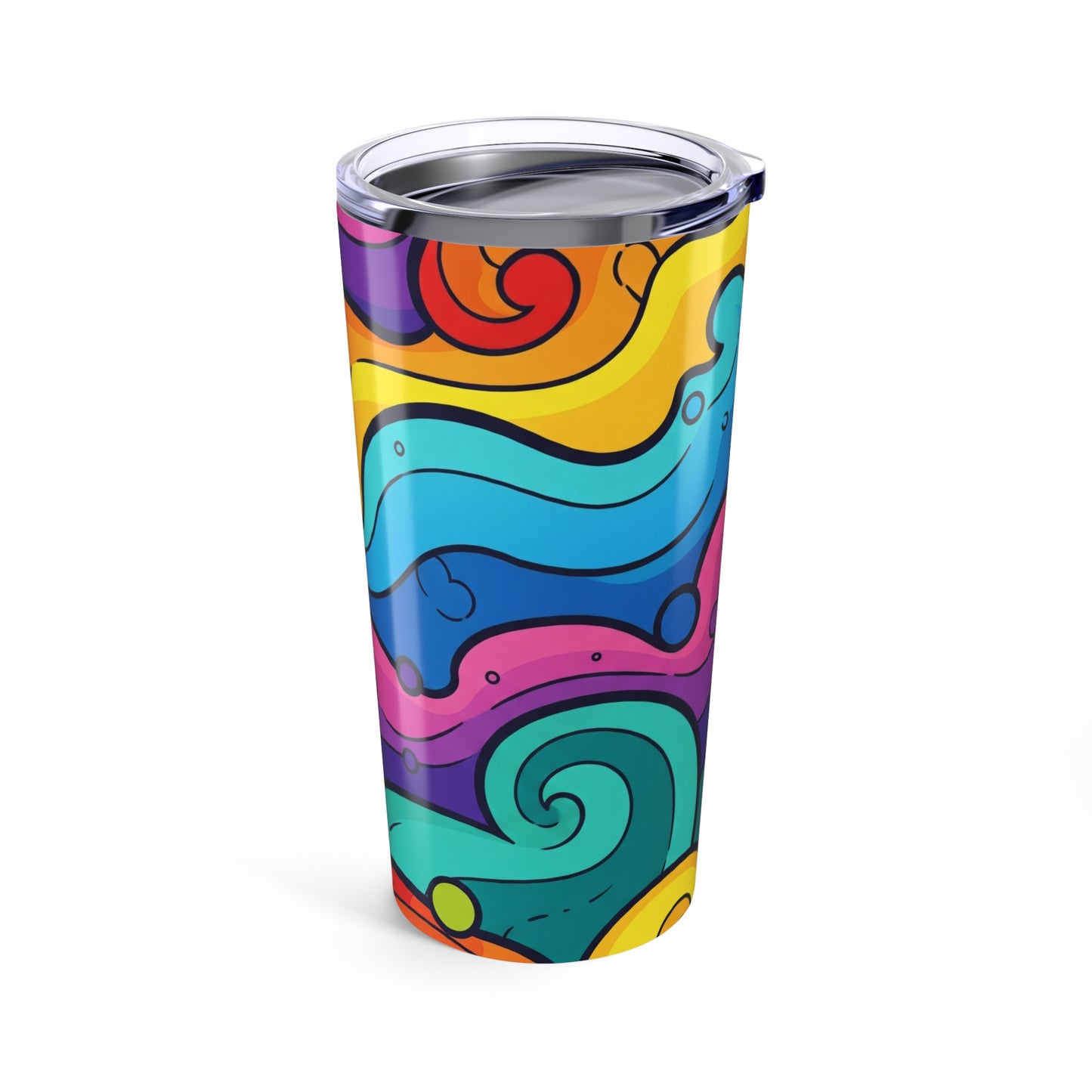 20oz Stainless Steel Printed Tumbler Double Wall Vacuum Insulation Travel Mug Spill Resistant Hot Or Cold Beverage
