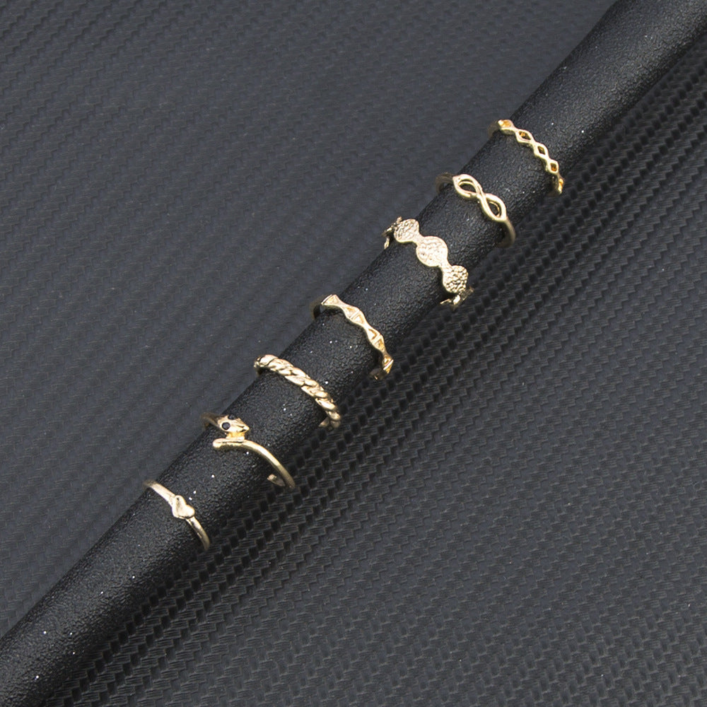 Womens Alloy Ring Set Bow Twist Love Rings Elegant Fashion Jewelry For Everyday Wear Or Special Occasion For Her