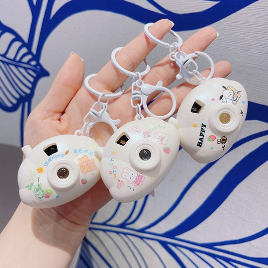 Cute Cartoon Keychain Mini Cloud Camera Projection Lamp Novelty Gifts Blue Dog Green Dinosaur Beige Bear and Rabbit