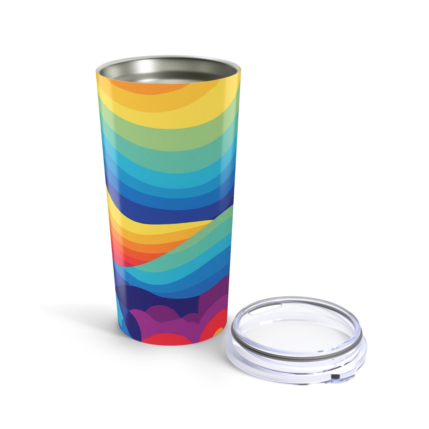 20oz Steel Travel Mug With Printed Artwork Double Wall Vacuum Insulated Leak Proof Durable For Hot And Cold Drinks