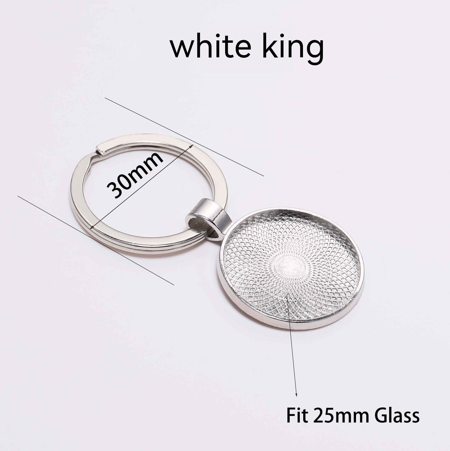 Metal Key Ring Pendants 5 Piece Pack Nickel Free Keychains Southeast Asian Decor Charms Embossed White K Antique