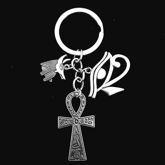 Eye of Horus Keychain Metal Ancient Egyptian Symbol Totem Key Rings Anubis Gift Unisex Souvenir Decoration Eye