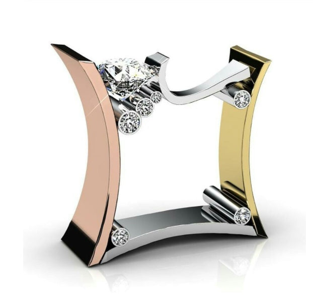 Metal Alloy Zircon Stone Fashion Ring For Women And Girls Trendy Elegant Anniversary Jewelry With Elegant Ring