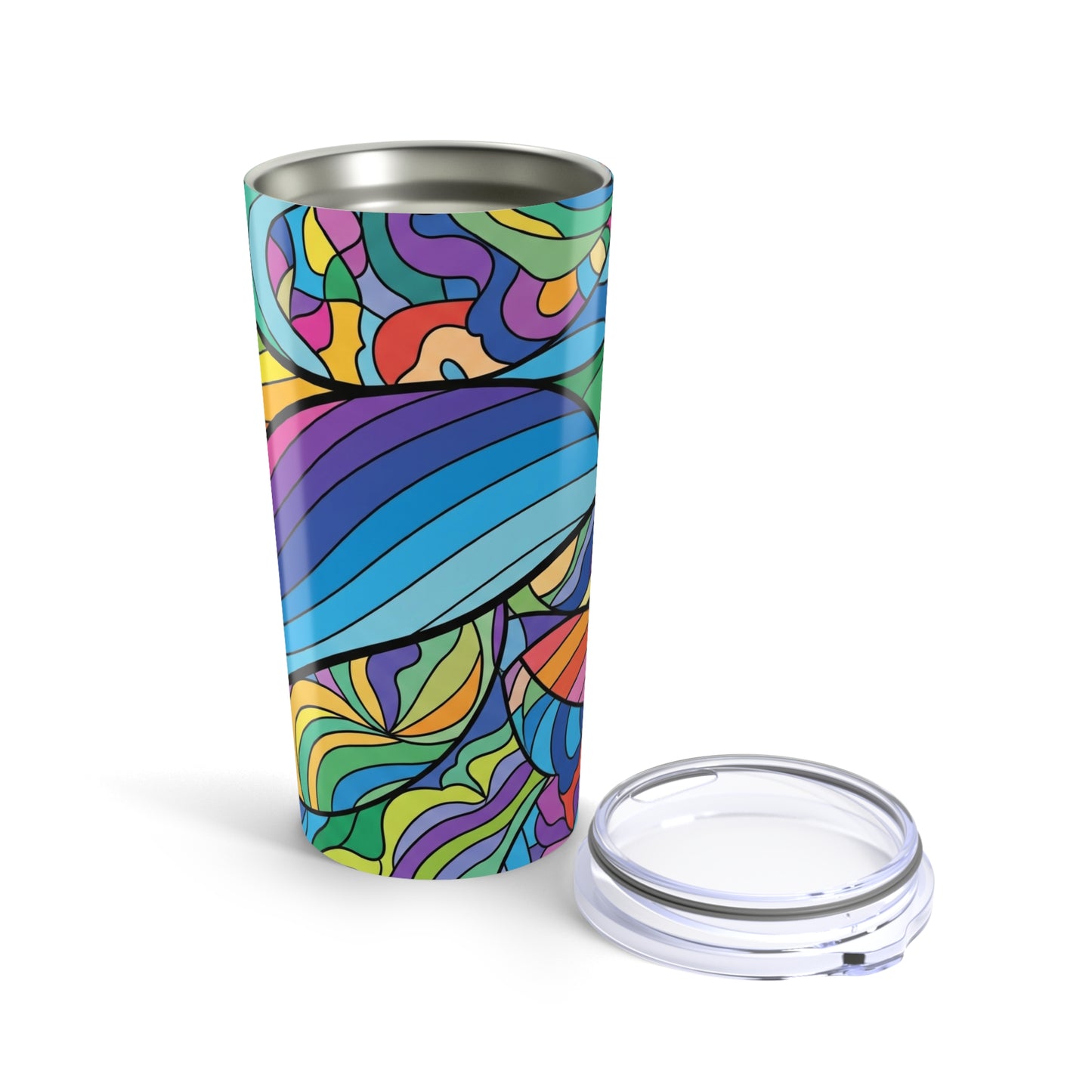 20oz Stainless Steel Travel Mug With Double Wall Vacuum Insulated Spill Resistant Thermal Printed Coffee Cup For