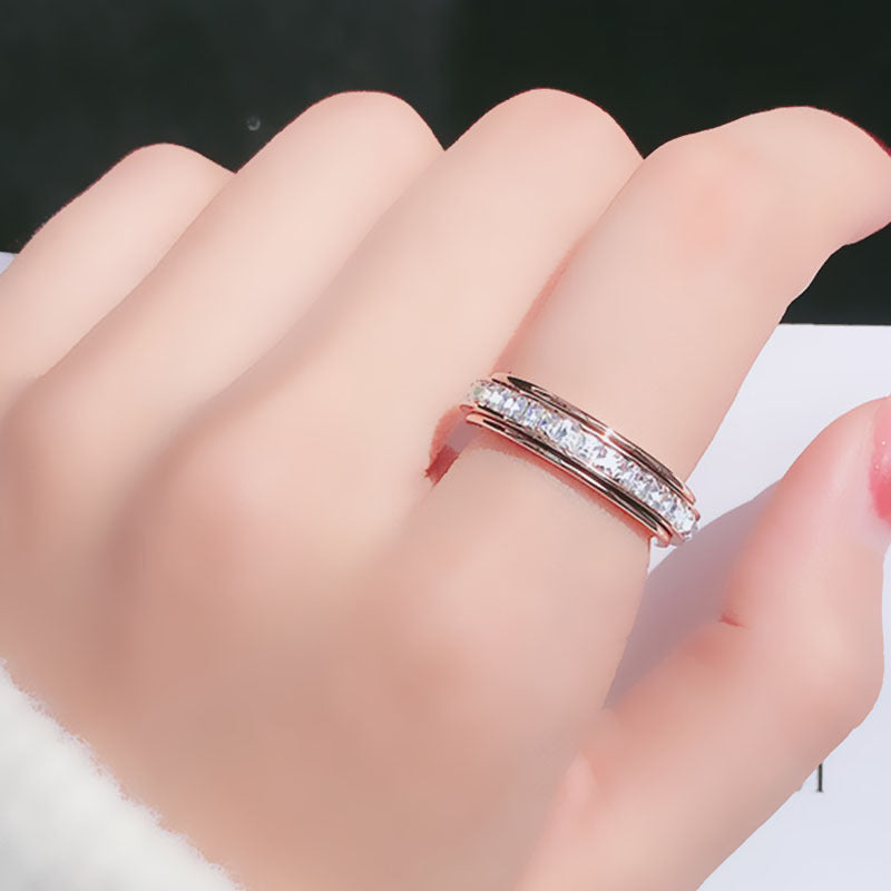 Korean Style Couple Ring For Women Ins Celebrity Inspired Geometry Electroplated Gift Festivals Individually X1